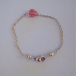 Gold-Filled Bracelet with Rose Quartz Heart